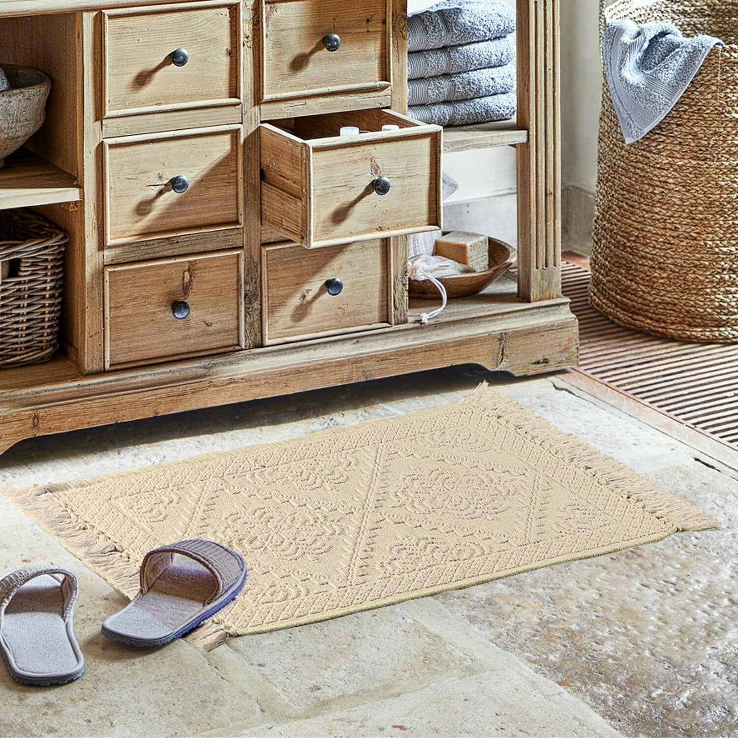 Mirabeau Badematte Badematte Mivorex beige, Höhe 60.0 mm, 100% Baumwolle günstig online kaufen