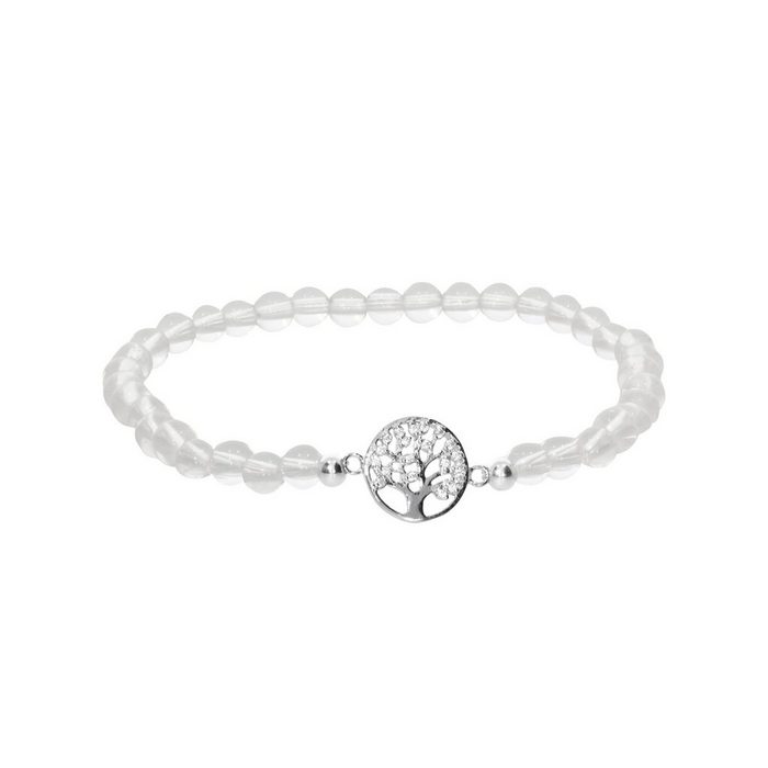 Adelia´s Armband Baum des Lebens Bergkristall Armband 925 Silber 17 cm