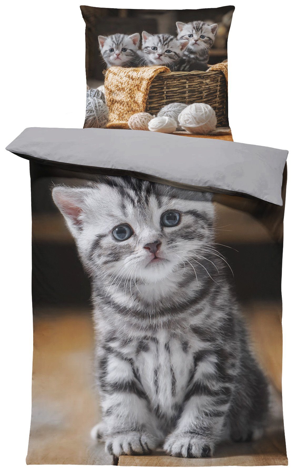 One Home Bettwäsche Little Kitty, Mikrofaser, günstig online kaufen