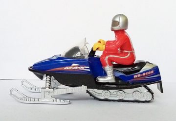 Toi-Toys Modellauto SCHNEEMOBIL mit Fahrer Licht Sound 12cm Spielzeug 45 (Blau), Maßstab 1:20 - 1:35, Wintersport Snowmobile