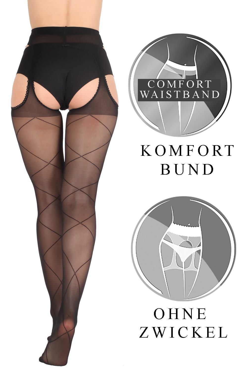 BANANALU Ouvert Strumpfhose Love Desire Netz Muster offener Stritt, schritt günstig online kaufen