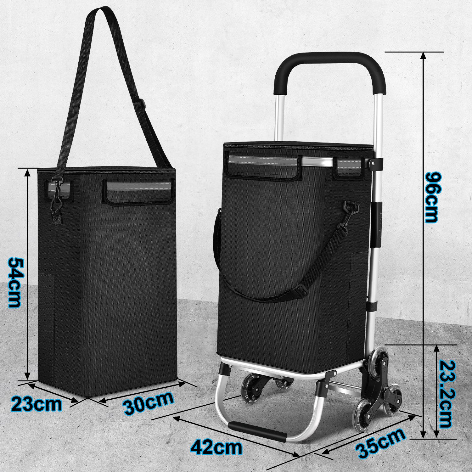 Clanmacy Einkaufstrolley Einkaufswagen klappbar mit Kapazität Kühlfach&Trol günstig online kaufen