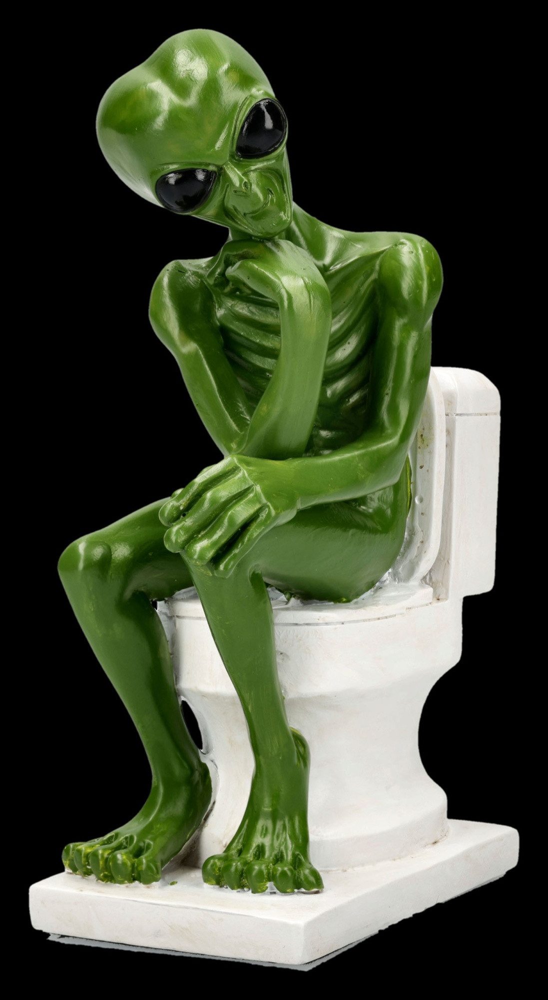 Figuren Shop GmbH Fantasy-Figur Alien Figur Toilette - Deep Thinker SciFi Deko Sammlerfigur 14.5 cm