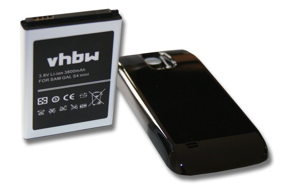 vhbw kompatibel mit Samsung Galaxy S4 Mini Duos, S4 Mini, GT-i9198 Smartphone-Akku Li-Ion 3800 mAh (3,8 V)