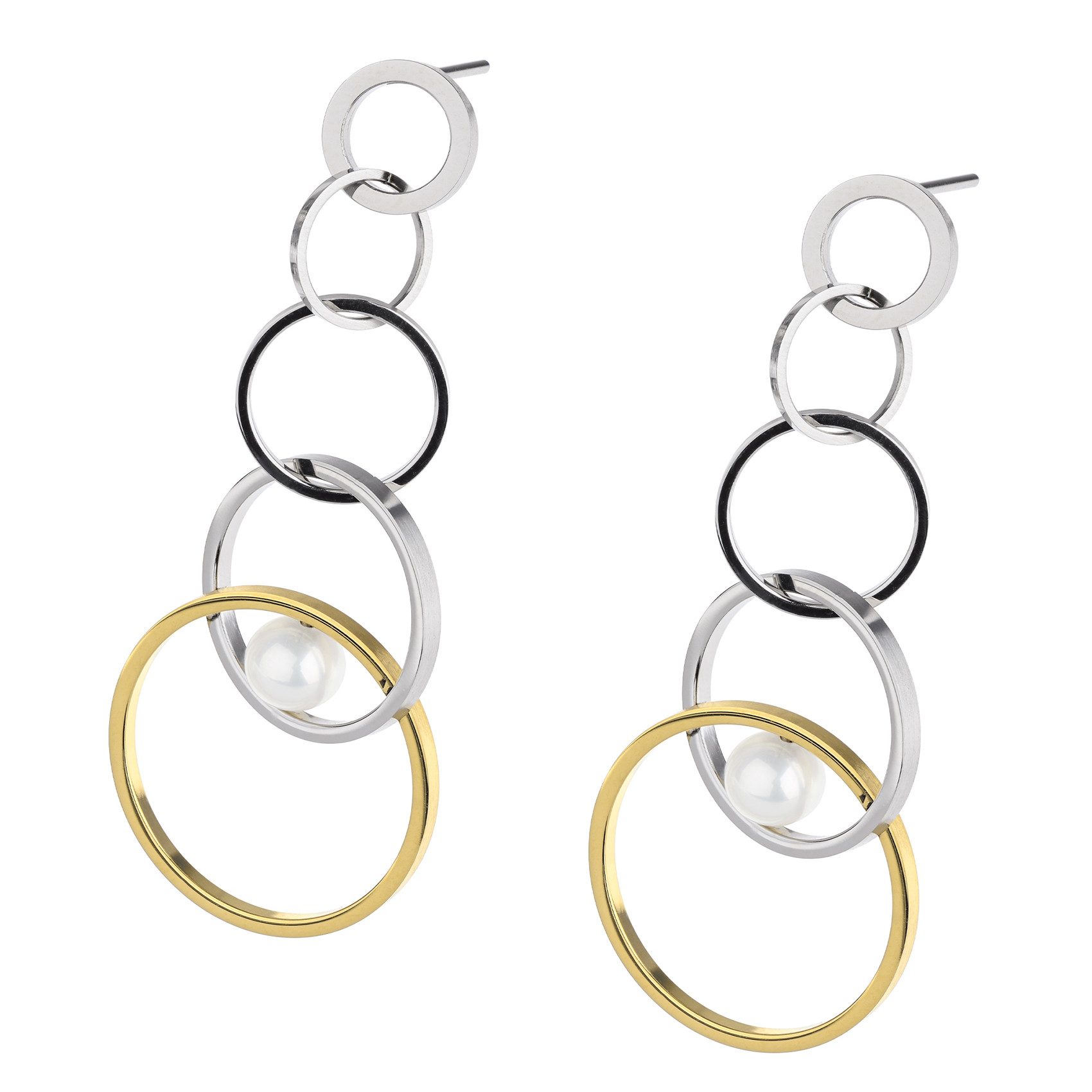 Ernstes Design Paar Ohrstecker Ernstes Design Ohrstecker Ohrhänge E745 Süßwasser Perle Edelstahl