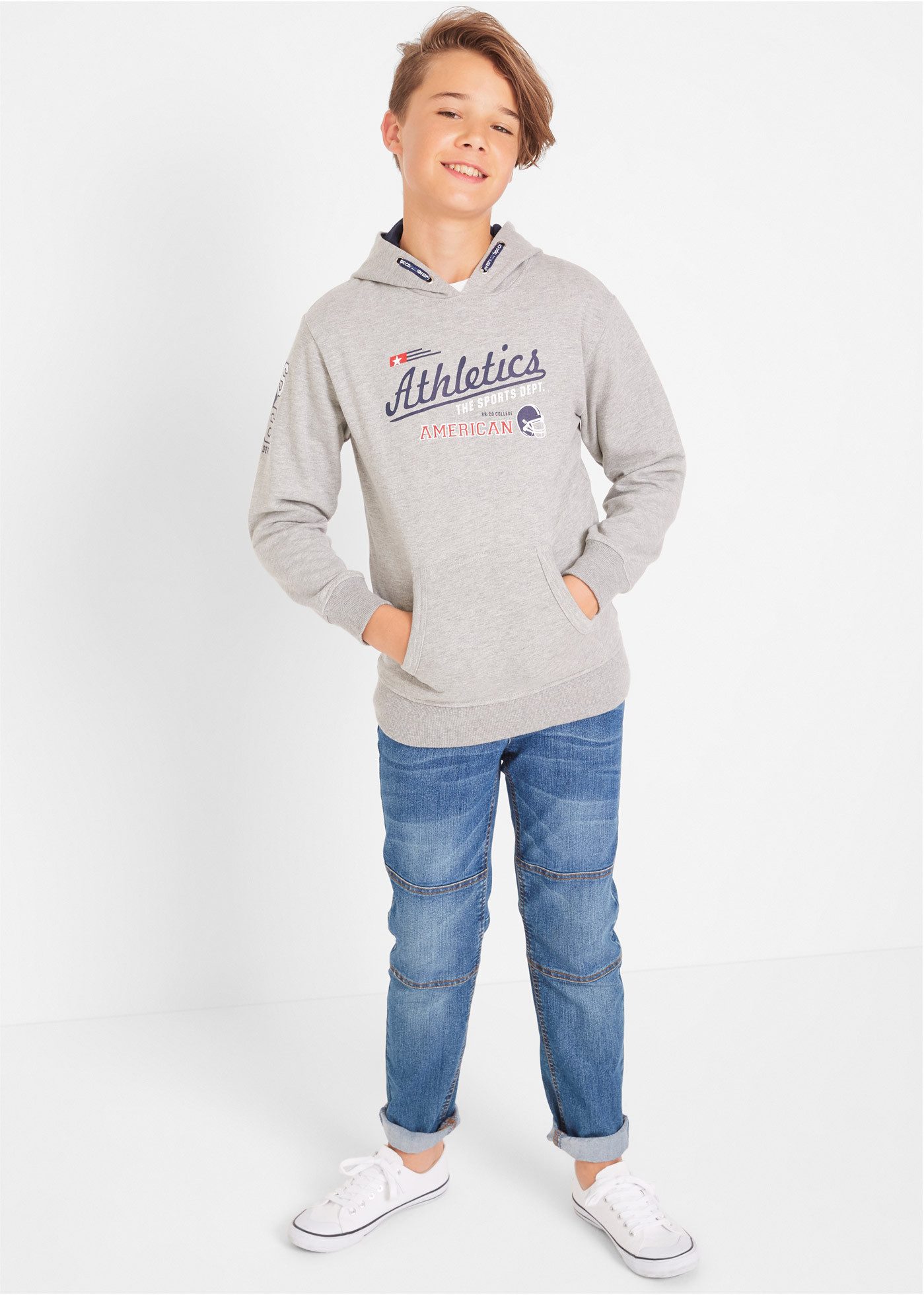 bonprix Regular-fit-Jeans robuste Verarbeitung an Kniepartie und Beinenden, 5-Pocket-Look – Bild 4 von 5