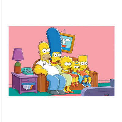 TPFLiving Kunstdruck (OHNE RAHMEN) Poster - Leinwand - Wandbild, The Simpsons - Disney Cartoon - Verschiedenen Charaktere - (Leinwand Wohnzimmer, Leinwand Bilder, Kunstdruck), Leinwand bunt - Größe 30x45cm
