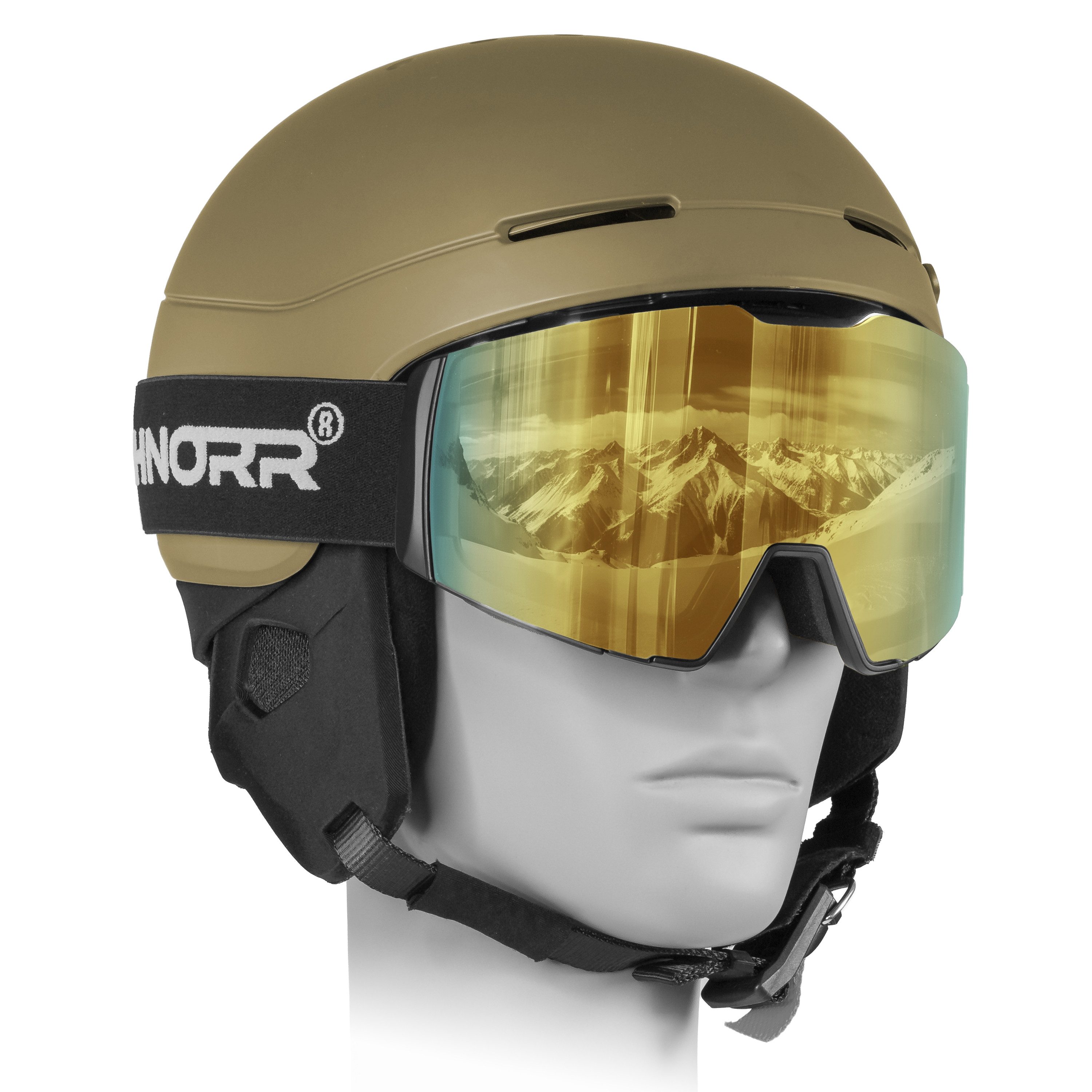 SCHNORR Sportbrille Schnorr Skibrille Edge Gold (S2), Full REVO, Anti-Fog, UV400, (1-St), Full REVO-Beschichtung Gold (S2) – Bild 2 von 3
