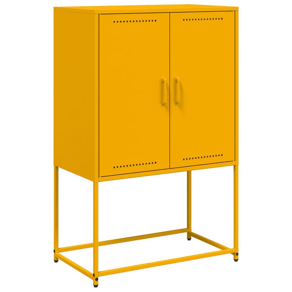 vidaXL Highboard Highboard Senfgelb 68,5x38,5x107 cm Stahl (1 St)