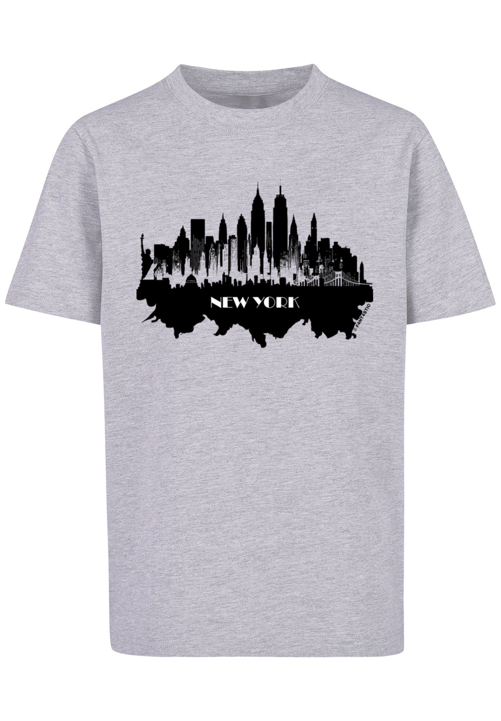 F4NT4STIC T-Shirt Cities Collection York - Print skyline New grey heather