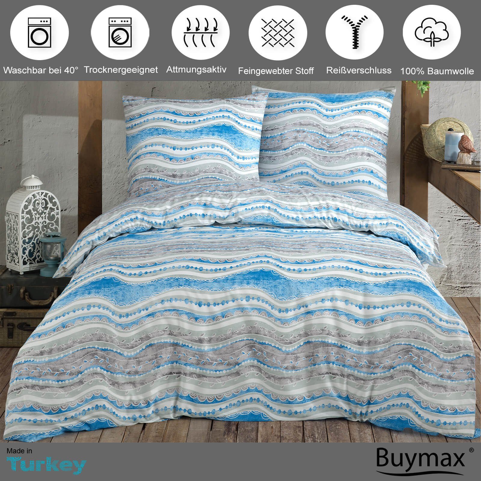 Buymax Bettwäsche Mella, Renforce: 100% Baumwolle, 3 teilig, 200x200 cm Bet günstig online kaufen