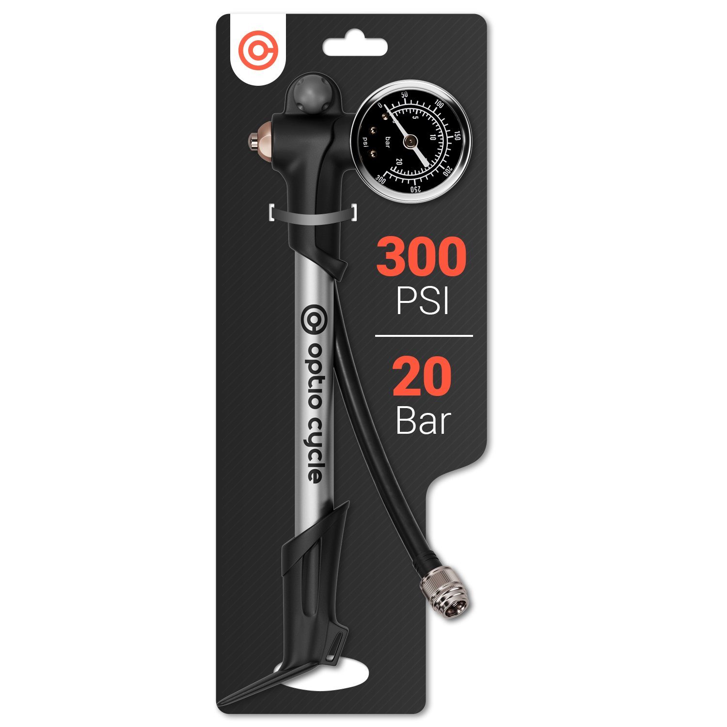 Optio Cylce Dämpferpumpe Hochdruck-Dämpferpumpe mit Manometer 300-600 PSI