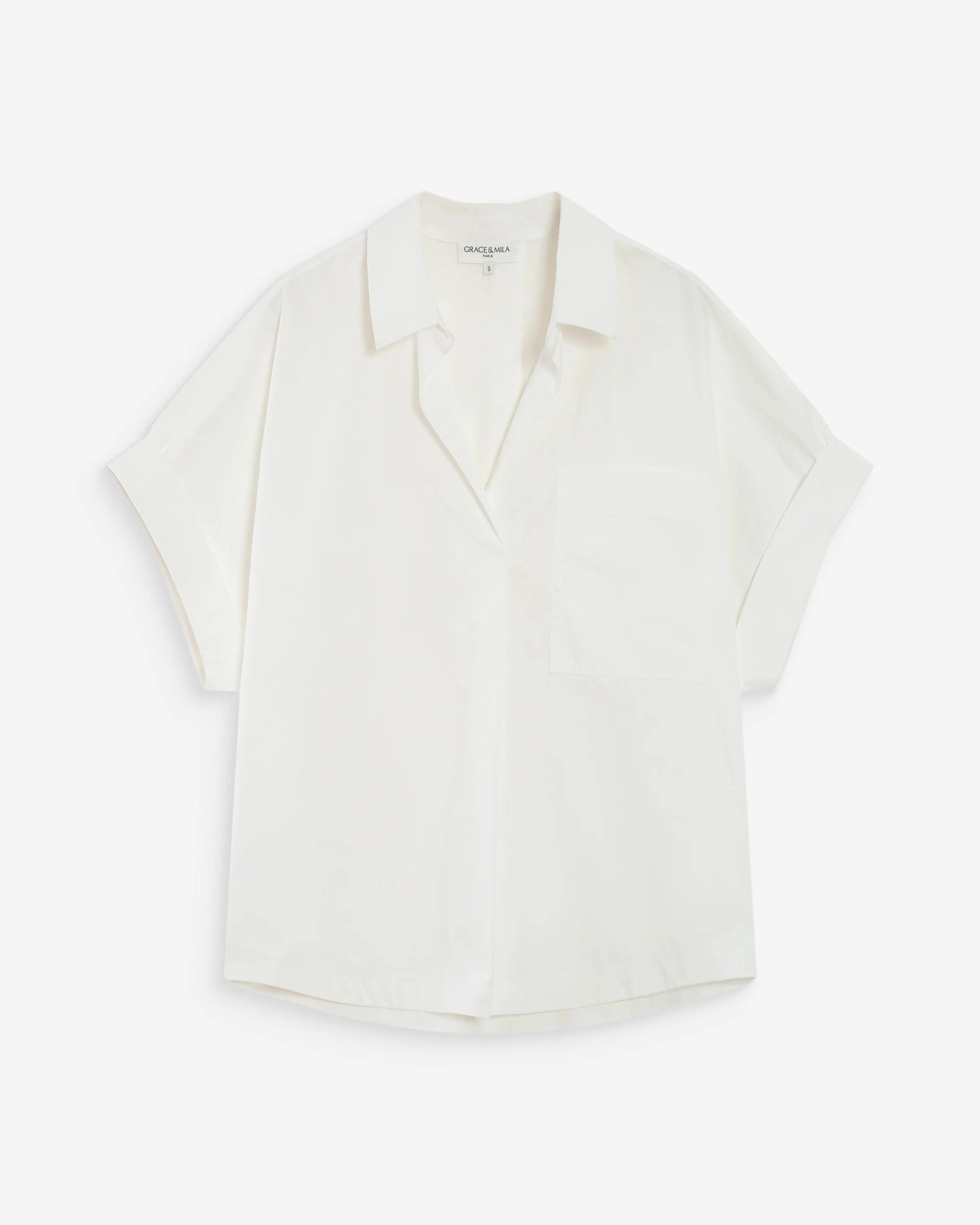 Grace & Mila Kurzarmbluse BLUSE OVERSIZE VERSIGNY - Baumwollbluse - Damenbl günstig online kaufen