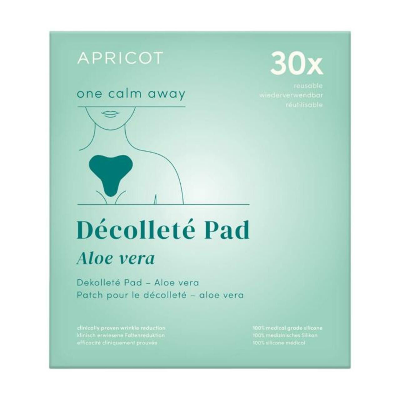 Apricot Bodylotion Décolleté Pad Aloe Vera "one calm away" aus medizinischem Silikon - 30, 1-tlg., für Alle Hauttypen
