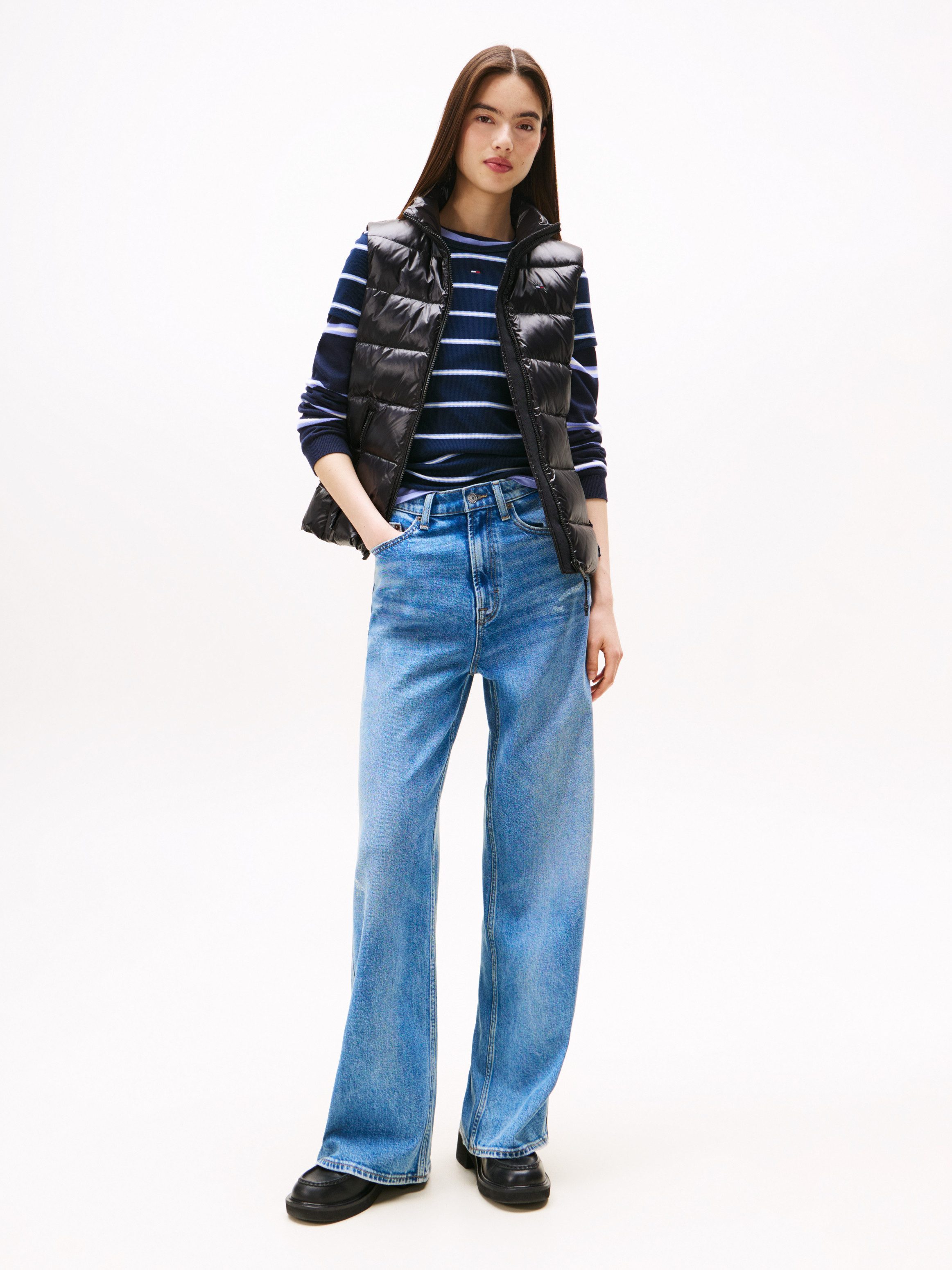 Tommy Jeans Steppweste TJW SLIM ZIP PRINT DOWN VEST