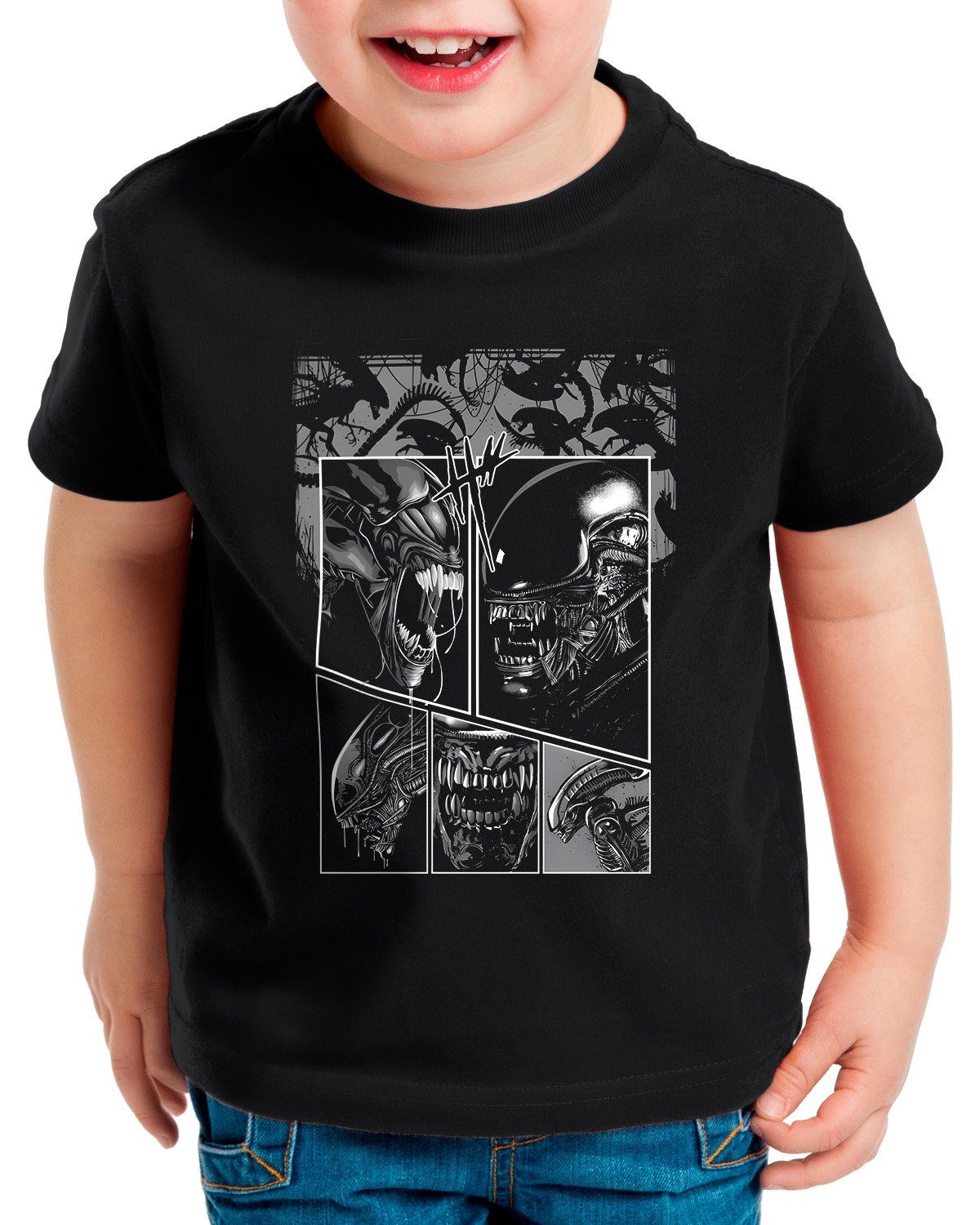 style3 Print-Shirt Kinder T-Shirt Alien Nippon xenomorph alien ridley scott predator