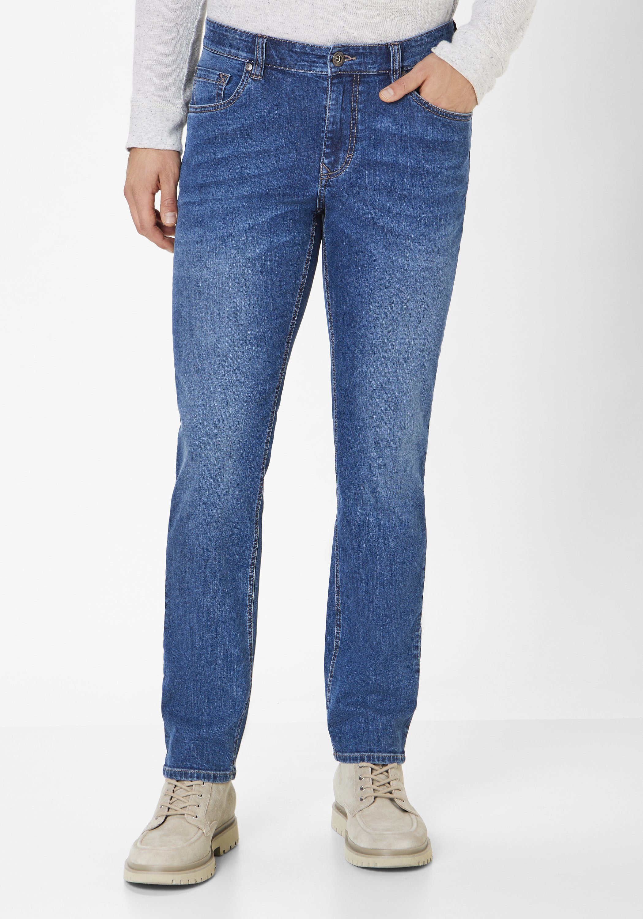 Paddock's Regular-fit-Jeans BEN Regular Straight-Fit 5-Pocket Jeans mid blue moustache use