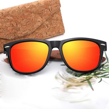 FIDDY Sonnenbrille Sonnenbrille Polarisierte Sonnenbrille UV400 Sonnenbrille Unisex (1-St) Brillengestelle aus Walnussholz