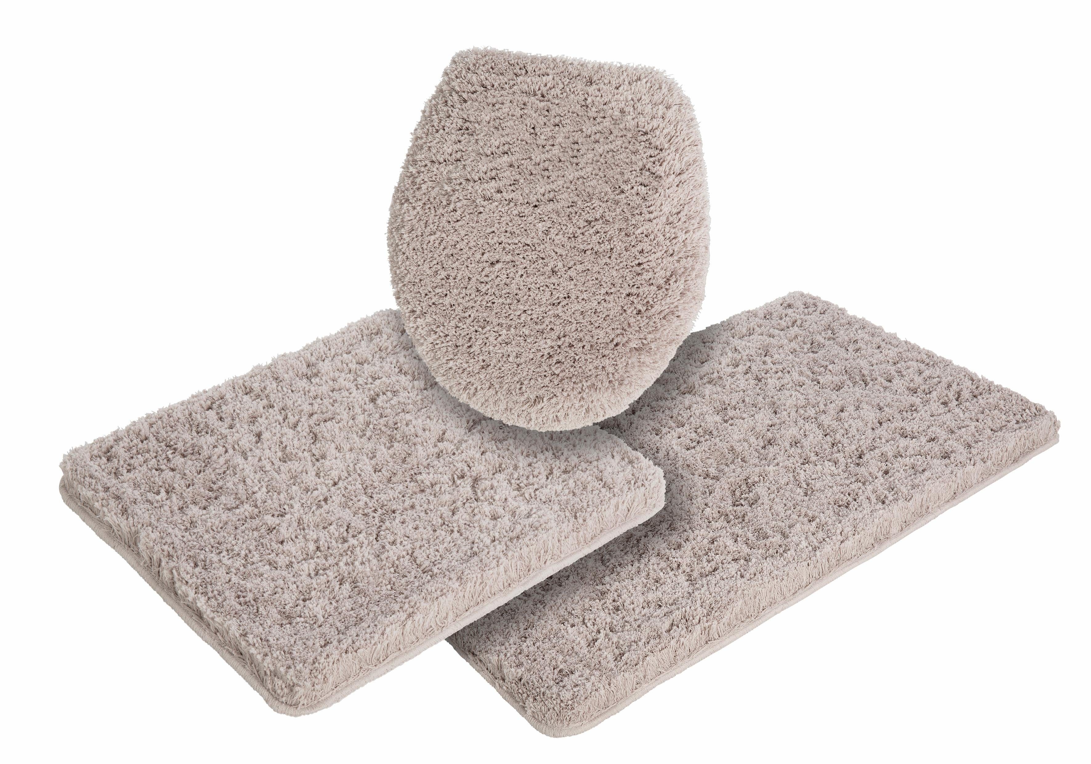Möve Badematte Superwuschel, Badvorleger, Badezimmer Teppich, Höhe 40 mm, rutschhemmend beschichtet, schnell trocknend, strapazierfähig, fußbodenheizungsgeeignet, Polyester, rechteckig, 3-tlg. Hänge-WC Set, Mikrofaser-Badematte, Badteppich, rechteckig, rund & als 3-tlg. Set