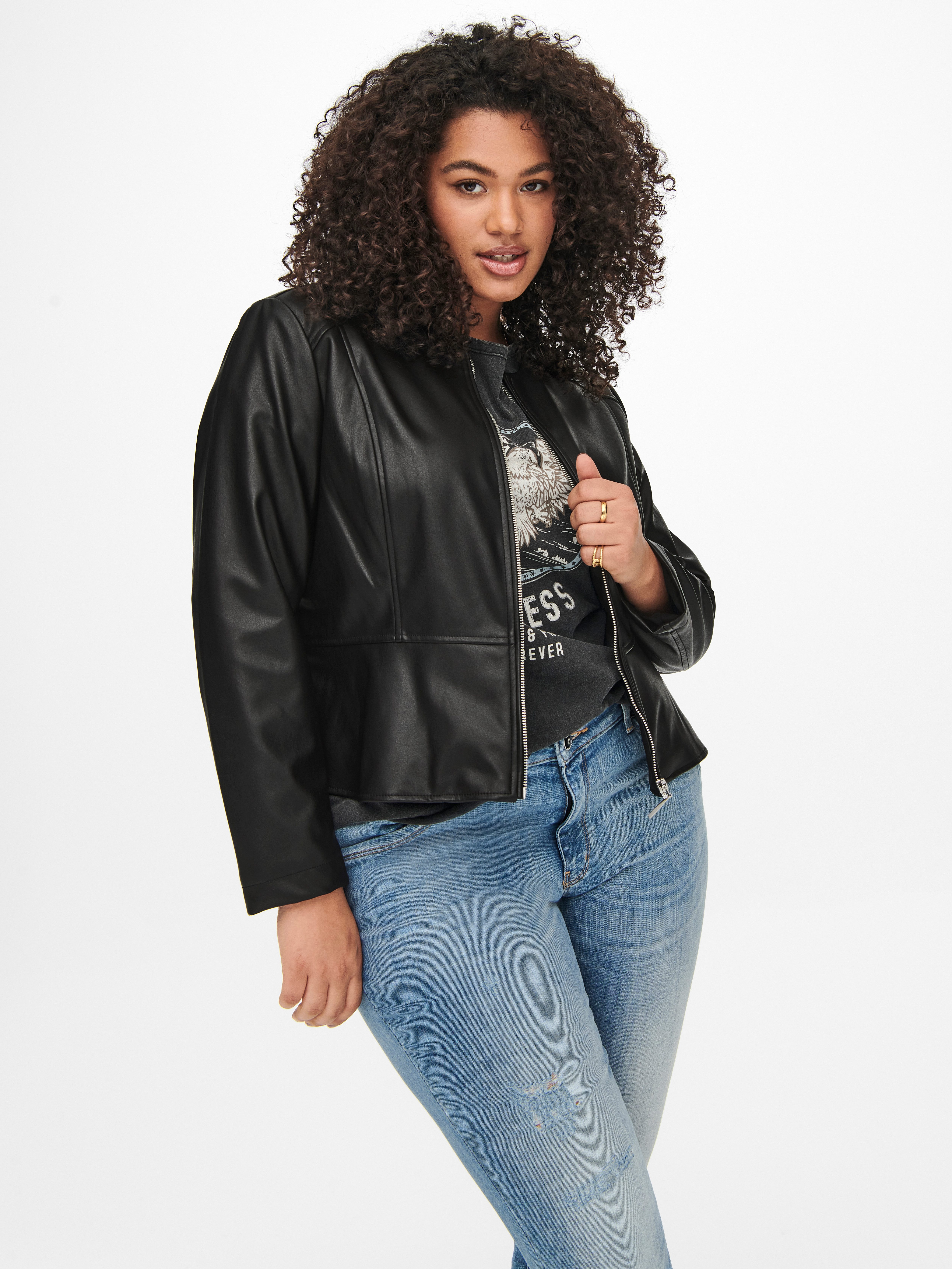 ONLY CARMAKOMA Lederimitatjacke CARSARAMY FAUX LEATHER JACKET OTW