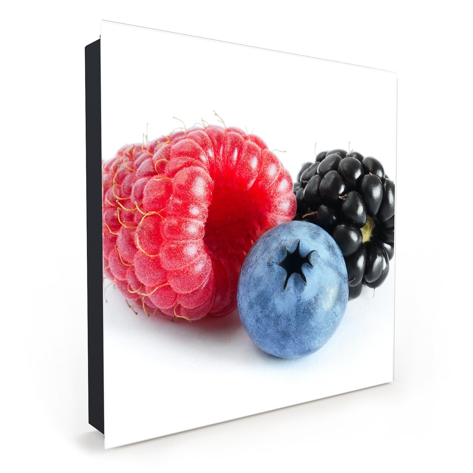 Primedeco Schlüsselkasten Magnetpinnwand mit Glasfront Dreierlei Beeren ...