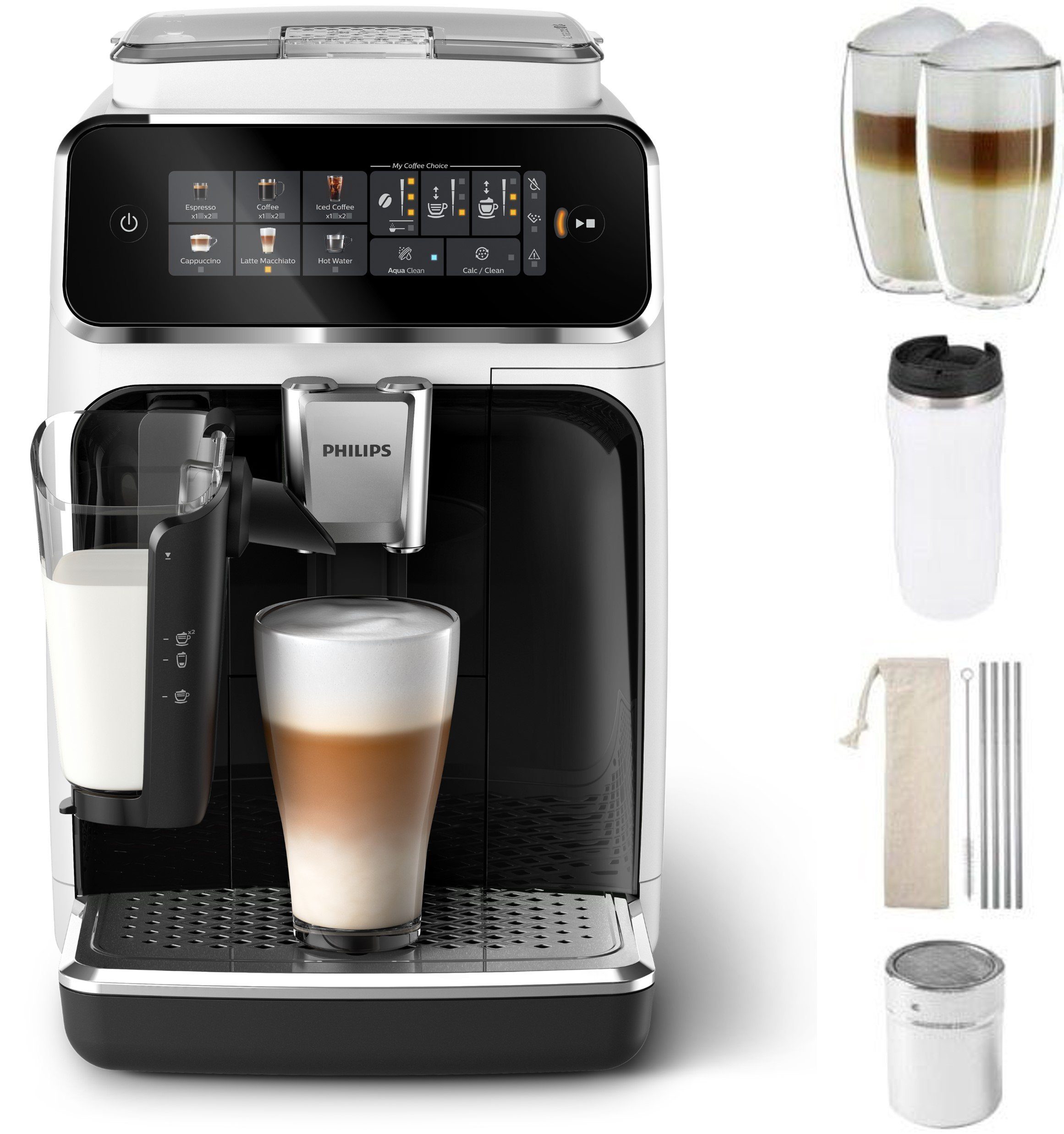 Philips Kaffeevollautomat EP3343/50 3300 Series, 6 Kaffeespezialitäten, mit LatteGoMilchsystem