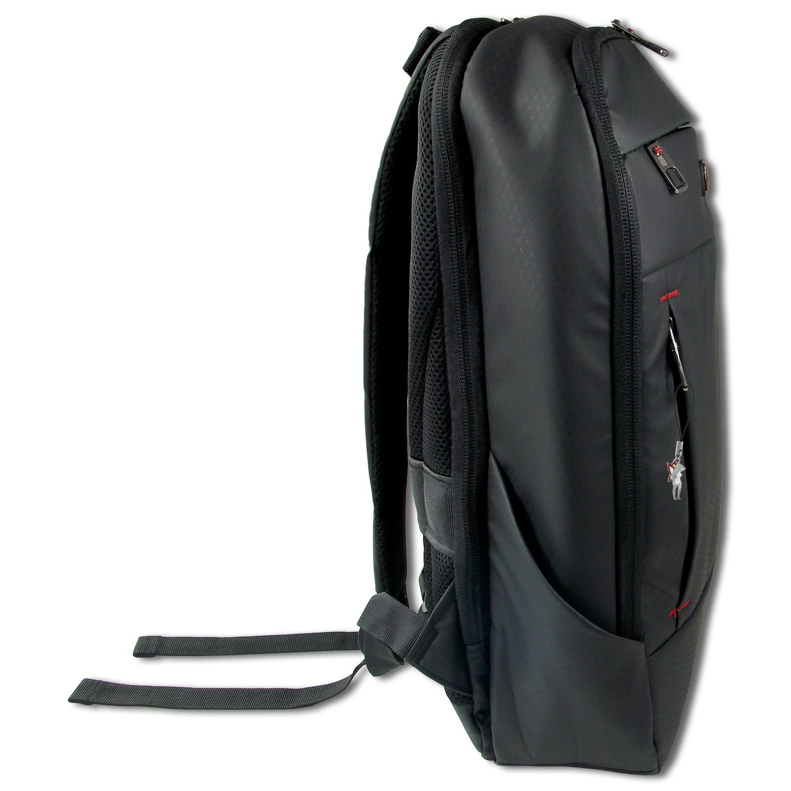 Travel N Meet Reisetasche Travel N Meet Laptoprucksack, Rucksack (Businessrucksack), Herren Business-, Freizeitrucksack Kunstleder, schwarz ca. 43cm hoch
