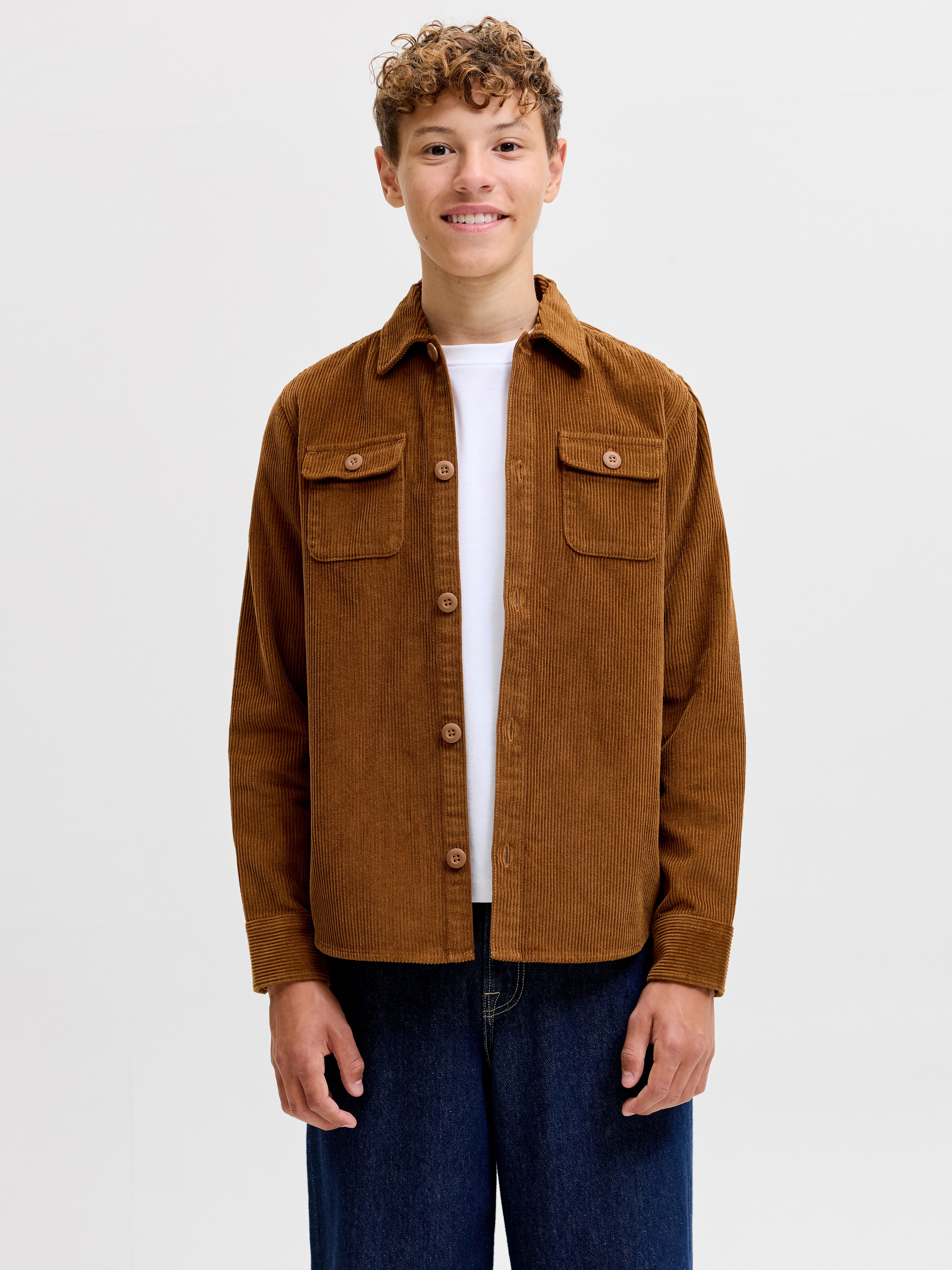 Jack & Jones Junior Langarmhemd JJEREGENT CORD OVERSHIRT LS JNR Baumwolle, locker geschnitten