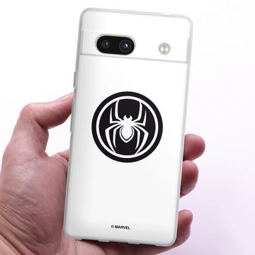 DeinDesign Handyhülle Spider-Man Spider Logo White, Google Pixel 7a Silikon Hülle Bumper Case Handy Schutzhülle