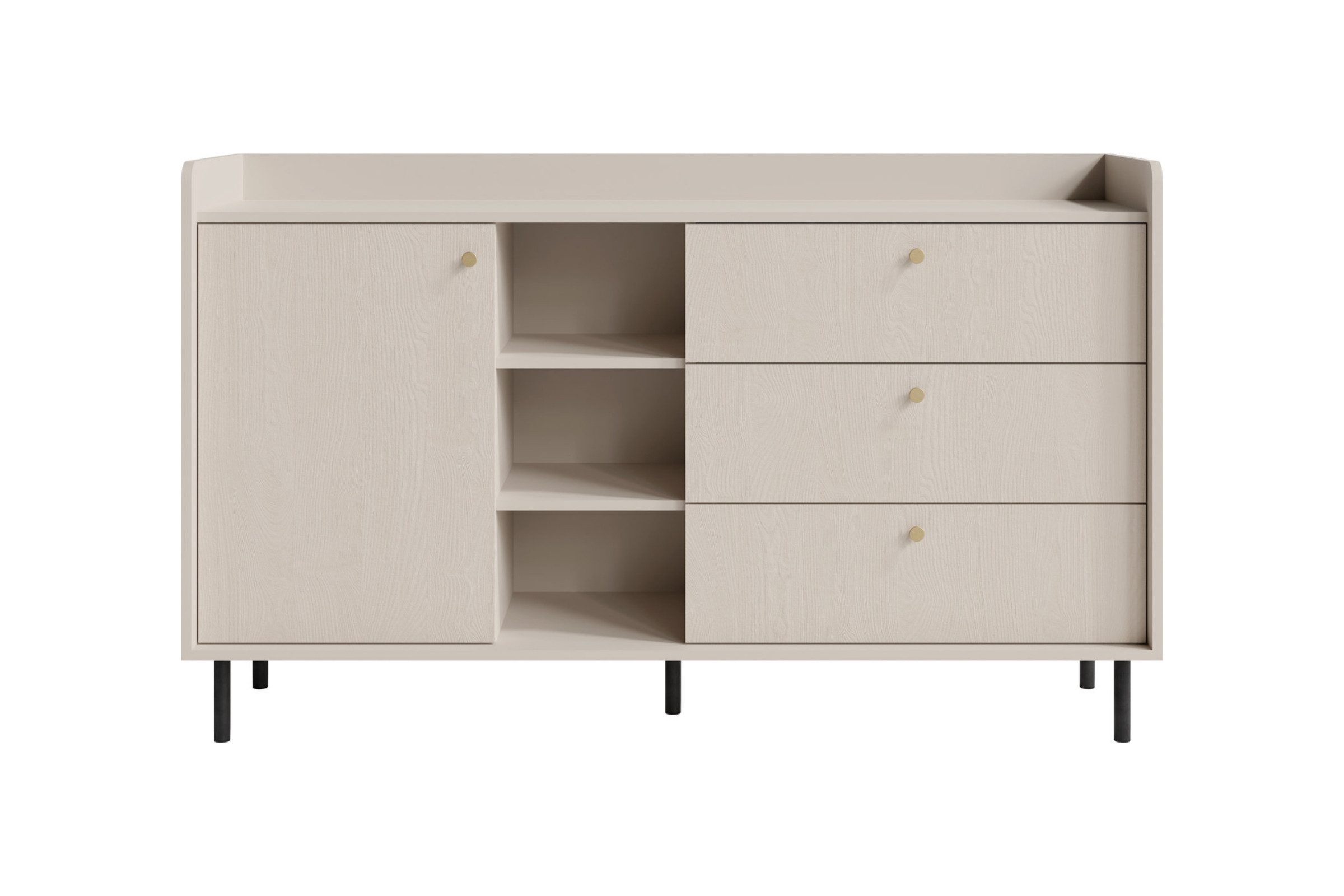 Deine Möbel 24 Kommode GEORGIA 05 Sideboard 153,5 / 91 / 42 cm (B/H/T) (Set, 3 St., Wohnzimmer Schlafzimmer), GEORGIA-Kollektion Beige Sandbeige