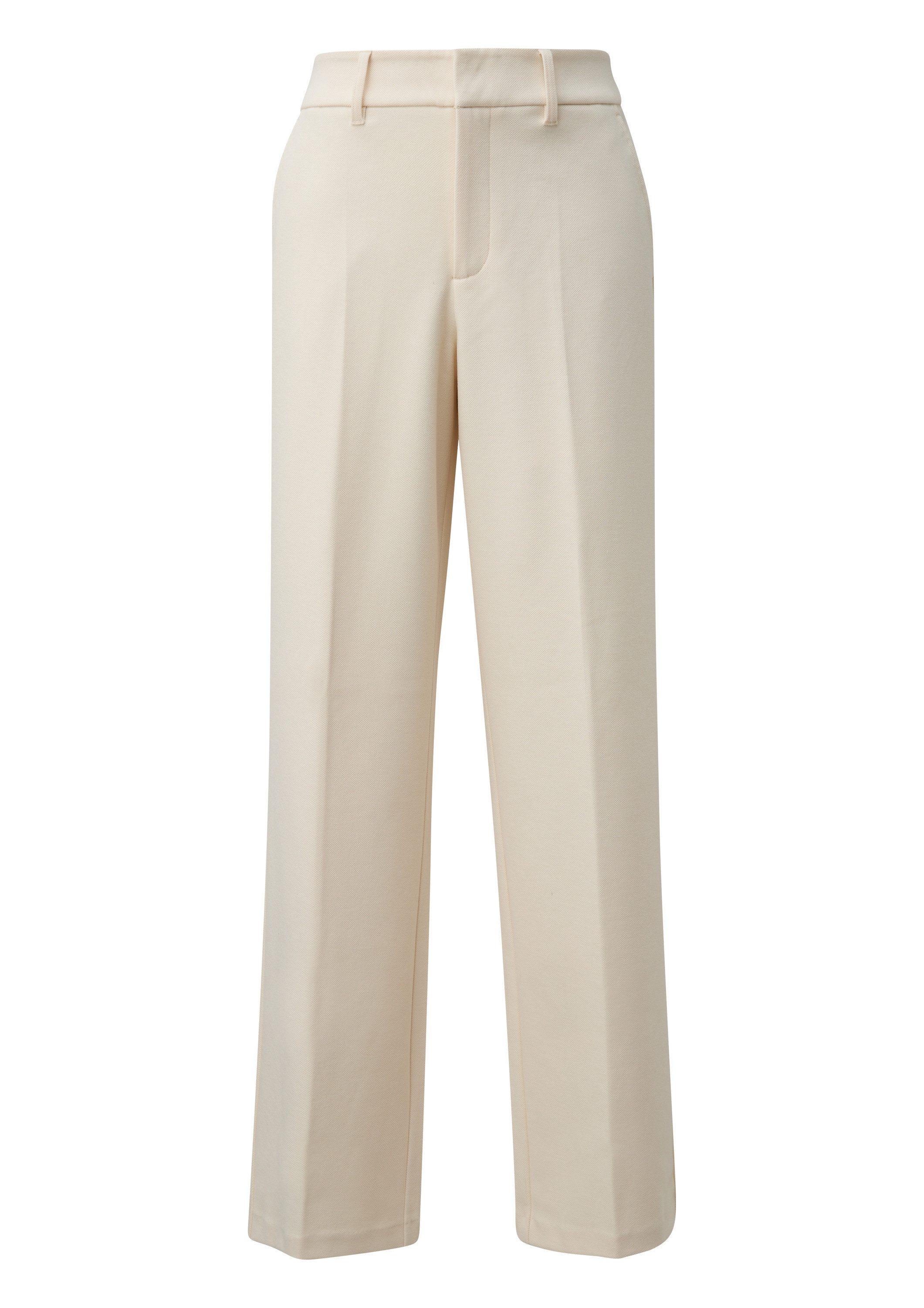 s.Oliver Chinos Hose Strukturierte Wide-Leg-Hose mit hohem Bund günstig online kaufen