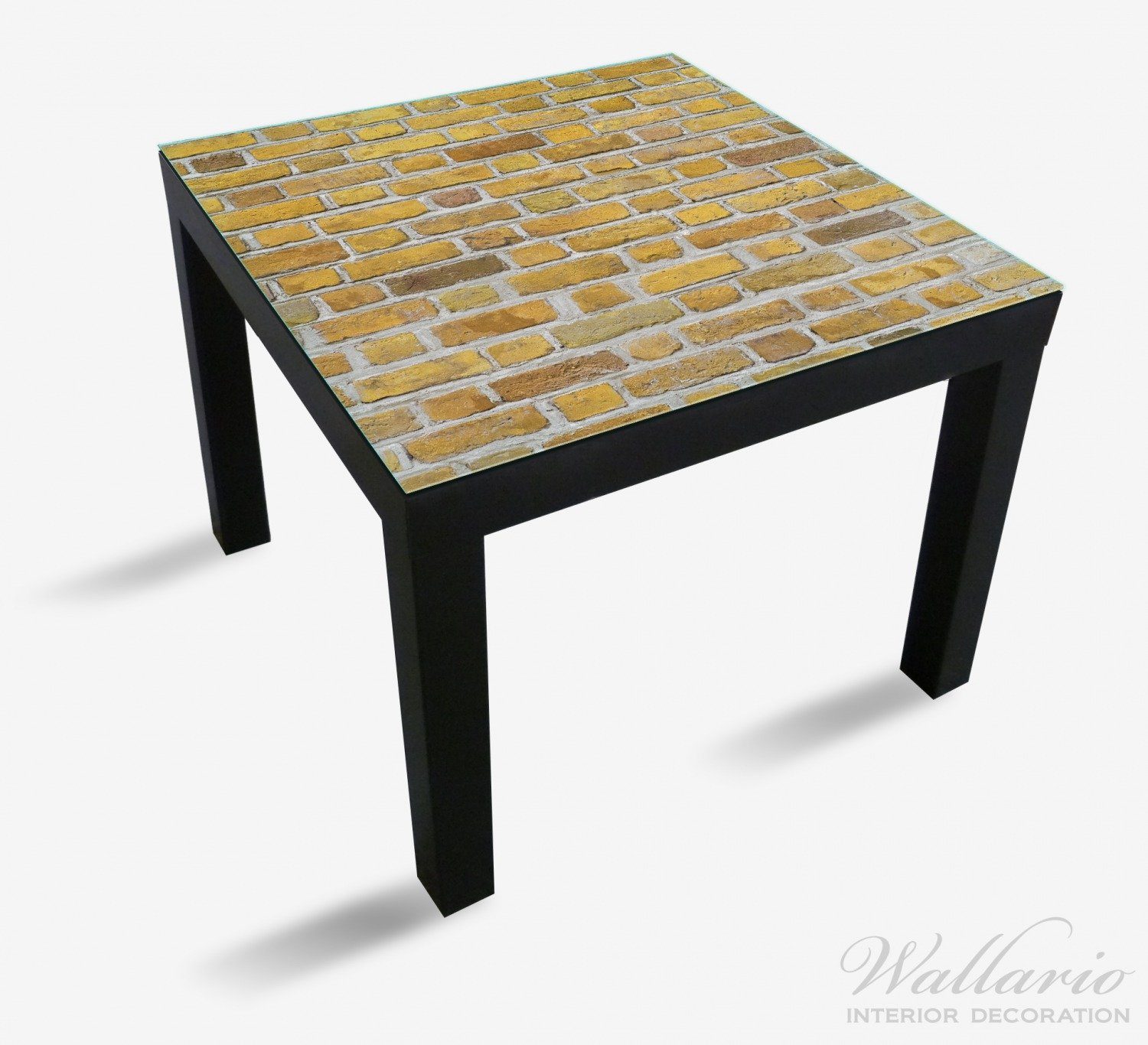 Wallario Backsteine Ziegelsteinwand Ikea - Tischplatte Tisch für geeignet Lack (1 gelb in St),
