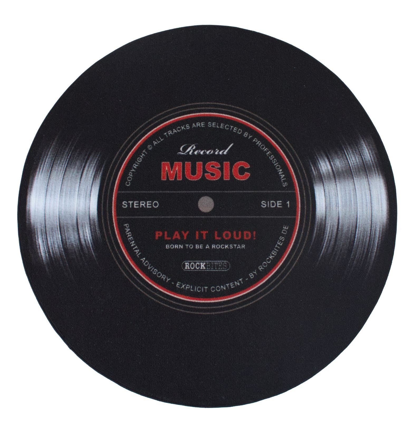 3 Rund, 100 cm, Music Record Höhe: Runder-Teppich mm - Rockbites, Teppich
