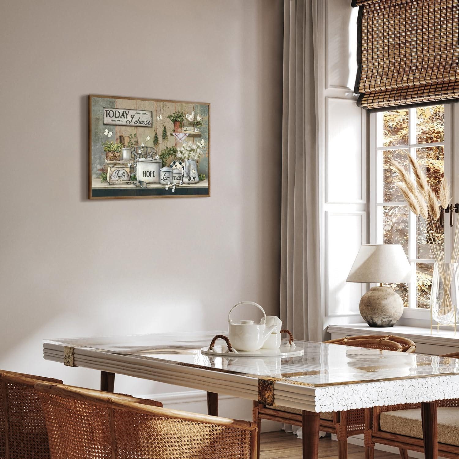 Dazzlewall Leinwandbild Rustikale Bauernhaus Küche Wandkunst Motivations-Le günstig online kaufen