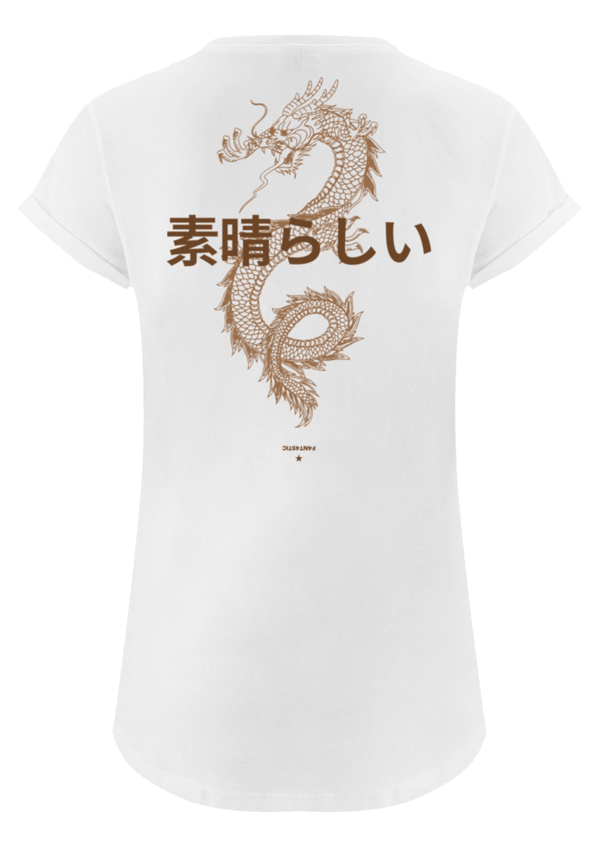 bequemer Print, Rundhalsausschnitt Lässiger Japan und F4NT4STIC Schnitt Drache T-Shirt Style