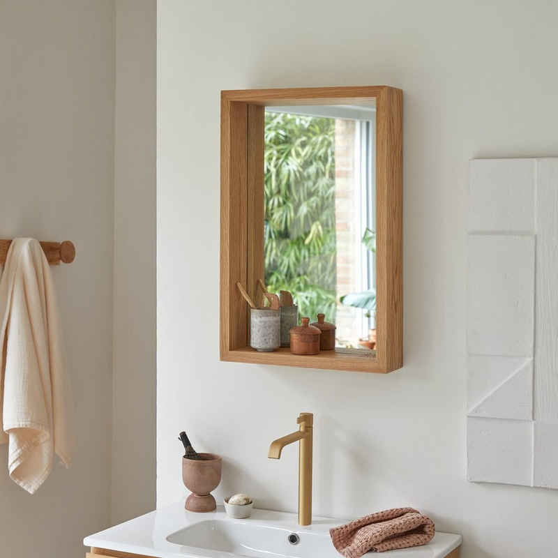 Tikamoon Spiegel Easy Spiegel aus massivem Eichenholz 70x45 cm