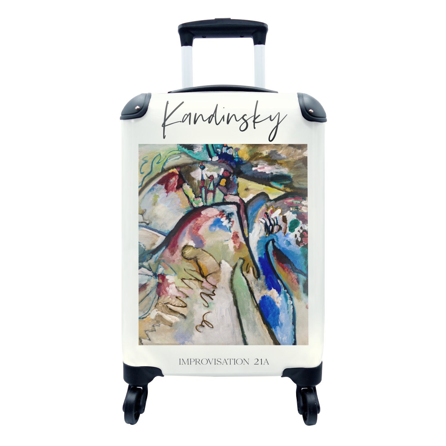 MuchoWow Handgepäckkoffer Kunst - Improvisation 21A - Kandinsky, 4 Rollen, Reisetasche mit rollen, Handgepäck für Ferien, Trolley, Reisekoffer