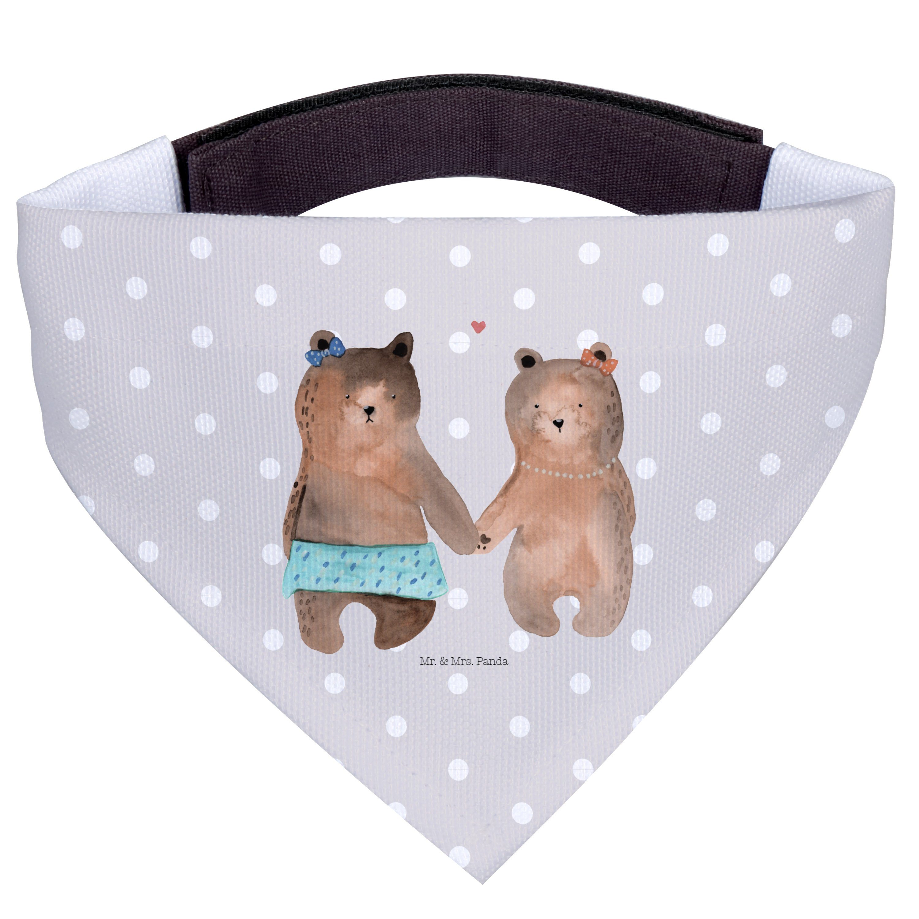 Mr. & Mrs. Panda Hundefliege Bär Freundin, Halstuch Für Hunde, Grau Pastell, Hunde-Halstuch, Hunde, Polyester, Tuch Bandana für Hunde Dreieckstuch Hund