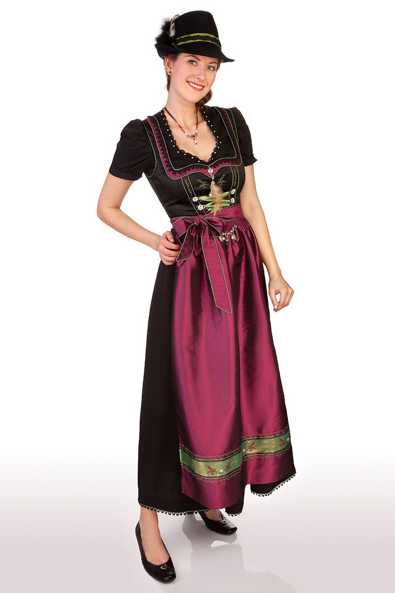 Spieth & Wensky Dirndl Dirndl lang 2tlg. - NACHT/LANG - granat