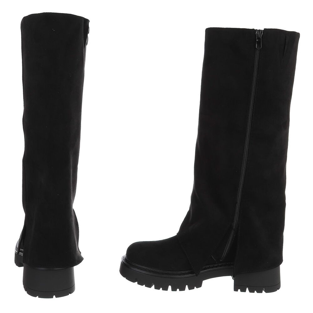 Ital-Design Damen High-Top Stiefel mit Profilsohle und Blockabsatz Plateaustiefel (92078842) Blockabsatz Stiefel in Schwarz – Bild 5 von 5