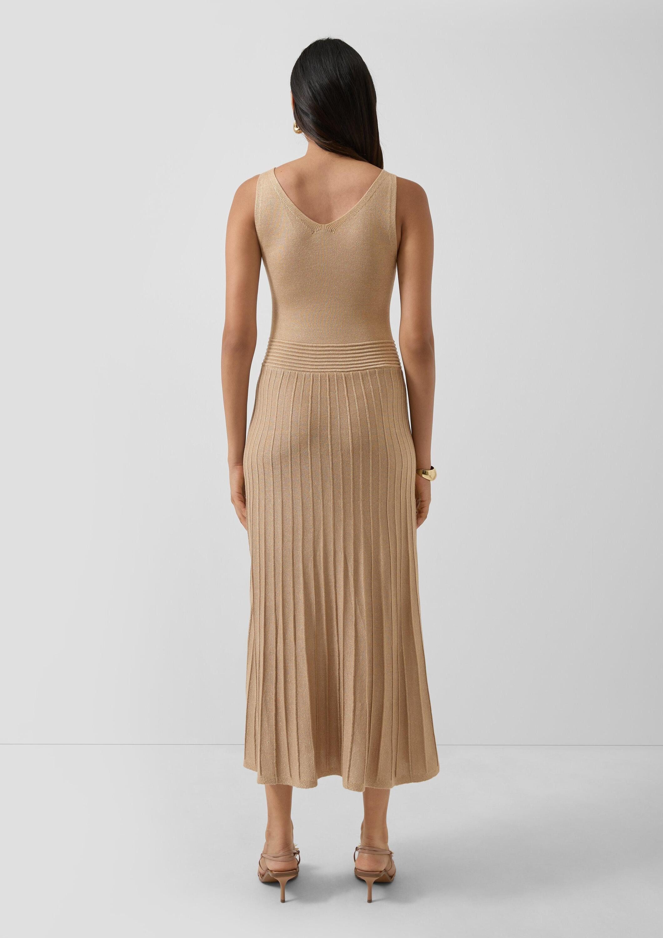 s.Oliver Midikleid Kleid Strick-Set aus Metallic-Garn