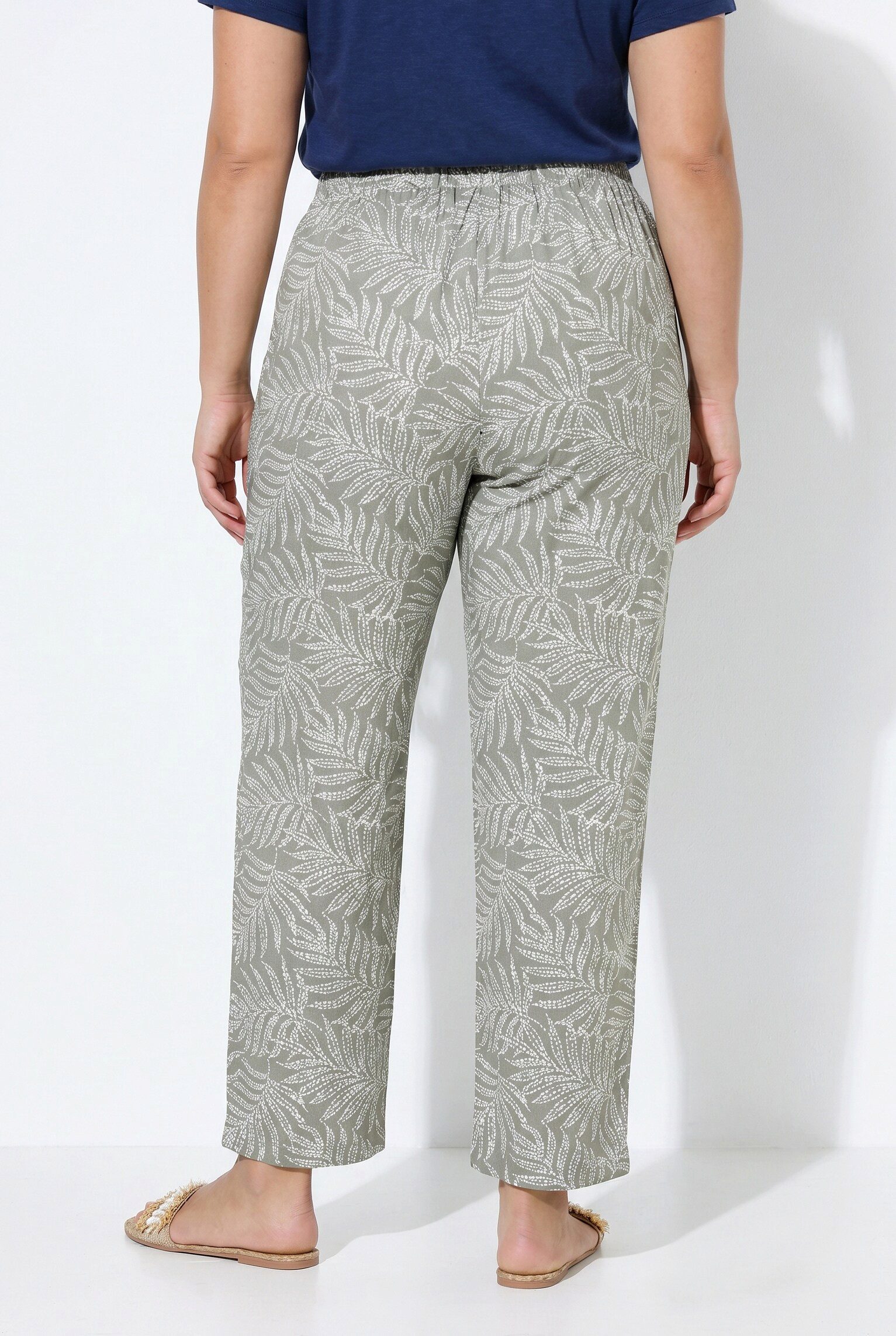 Angel of Style Funktionshose Hose weites gerades Bein Blätter-Muster