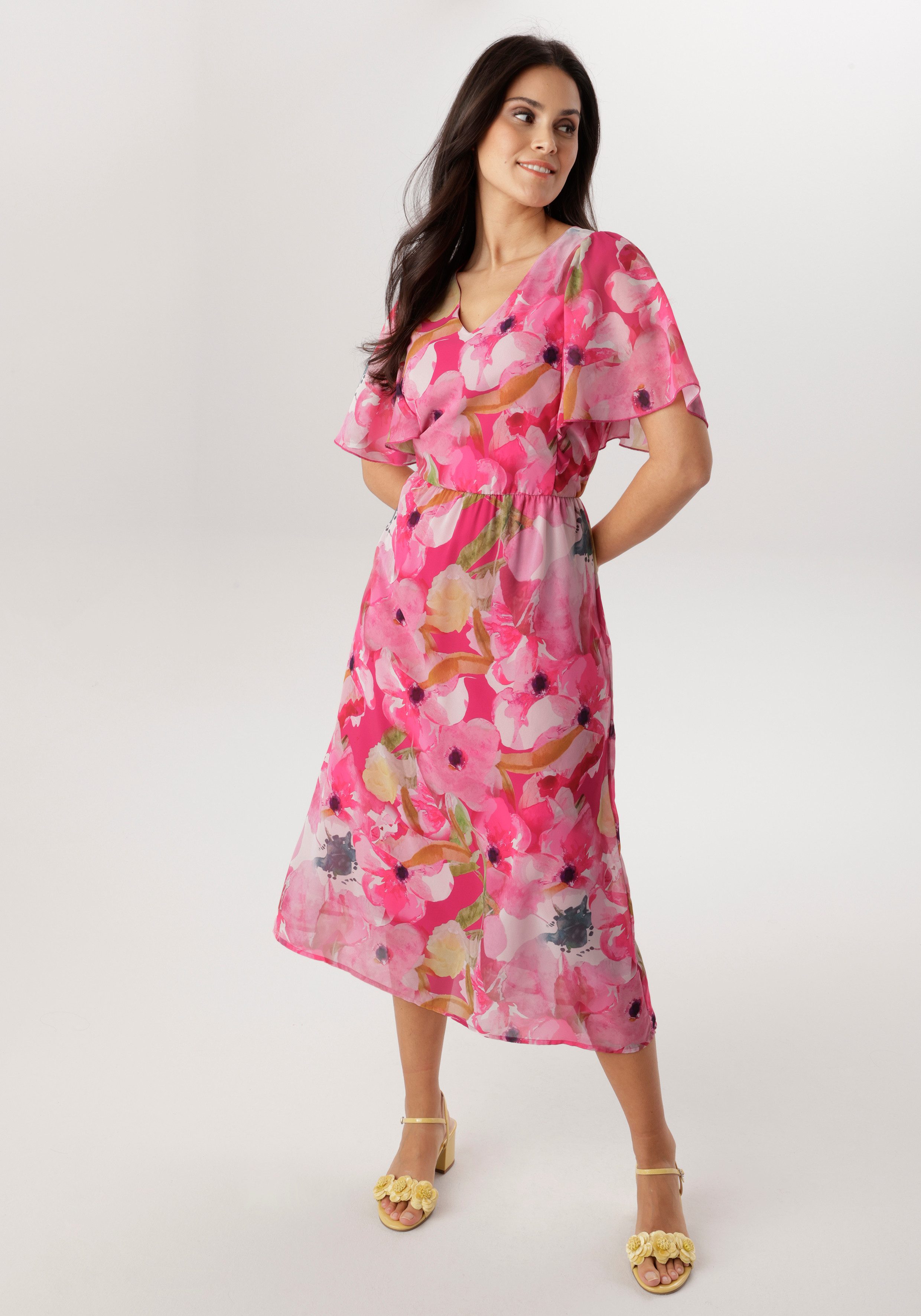 Aniston SELECTED Midikleid mit traumhafter, floraler Musterung - NEUE KOLLEKTION