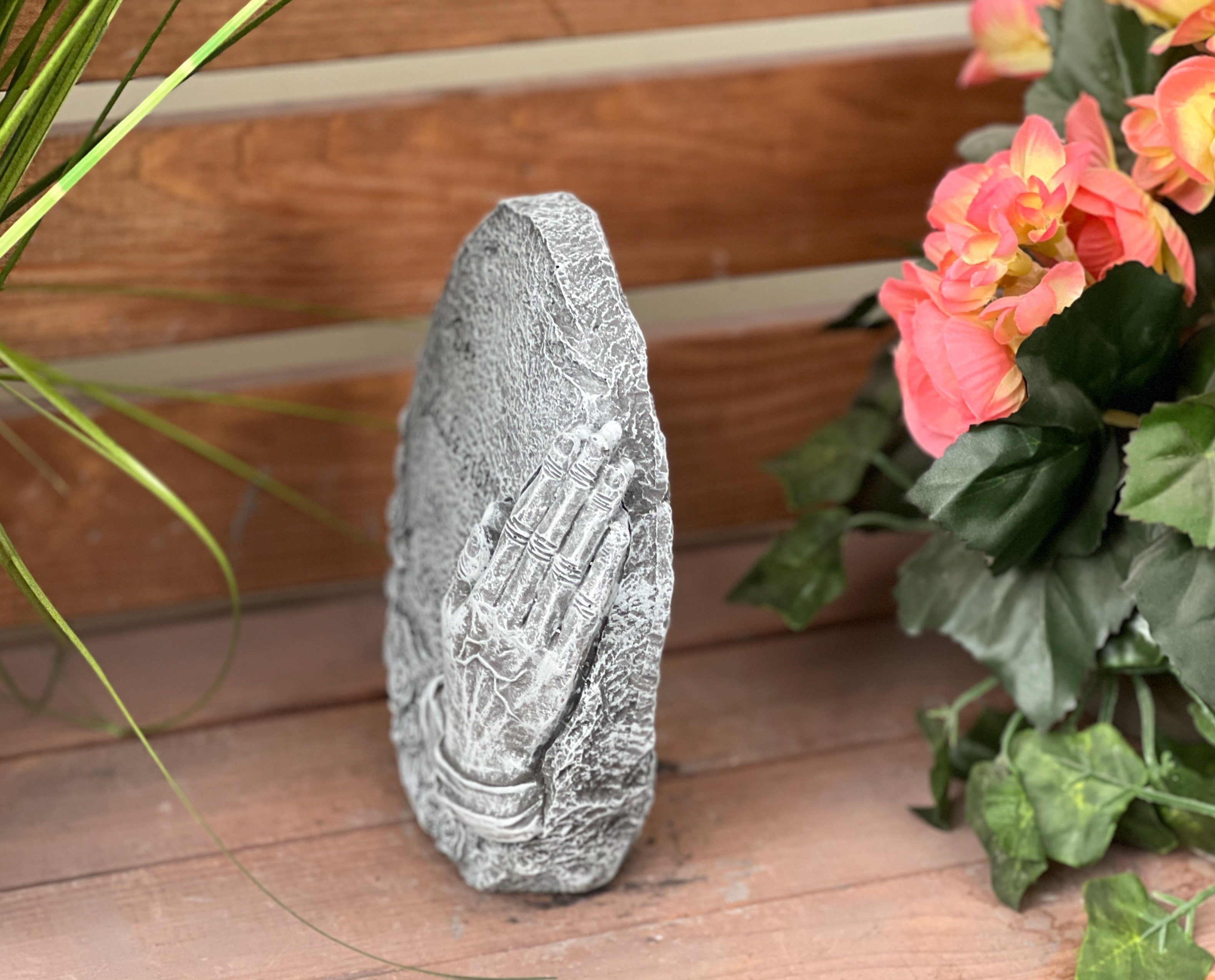Stone and Style Gartenfigur Steinfigur gibt Kraft" frostfest Glaube Grabstein "Der uns