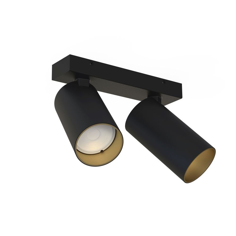 Licht-Erlebnisse Deckenstrahler COLENE, ohne Leuchtmittel, Deckenlampe verstellbar Schwarz Gold 2x GU10 Strahler Spot Wohnzimmer