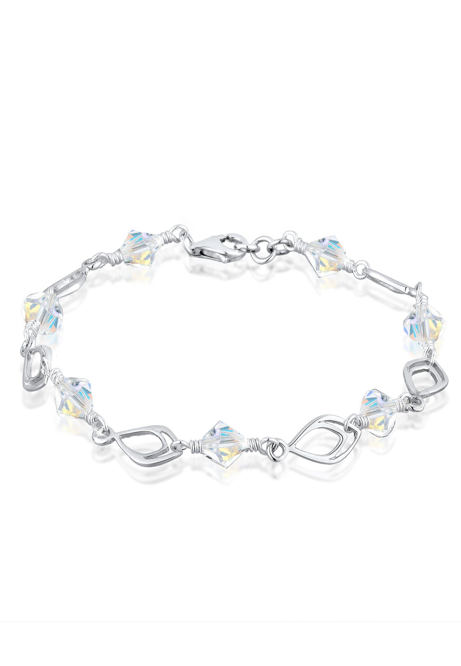 Elli Armband Kristalle Perlen 925 Silber, Feder
