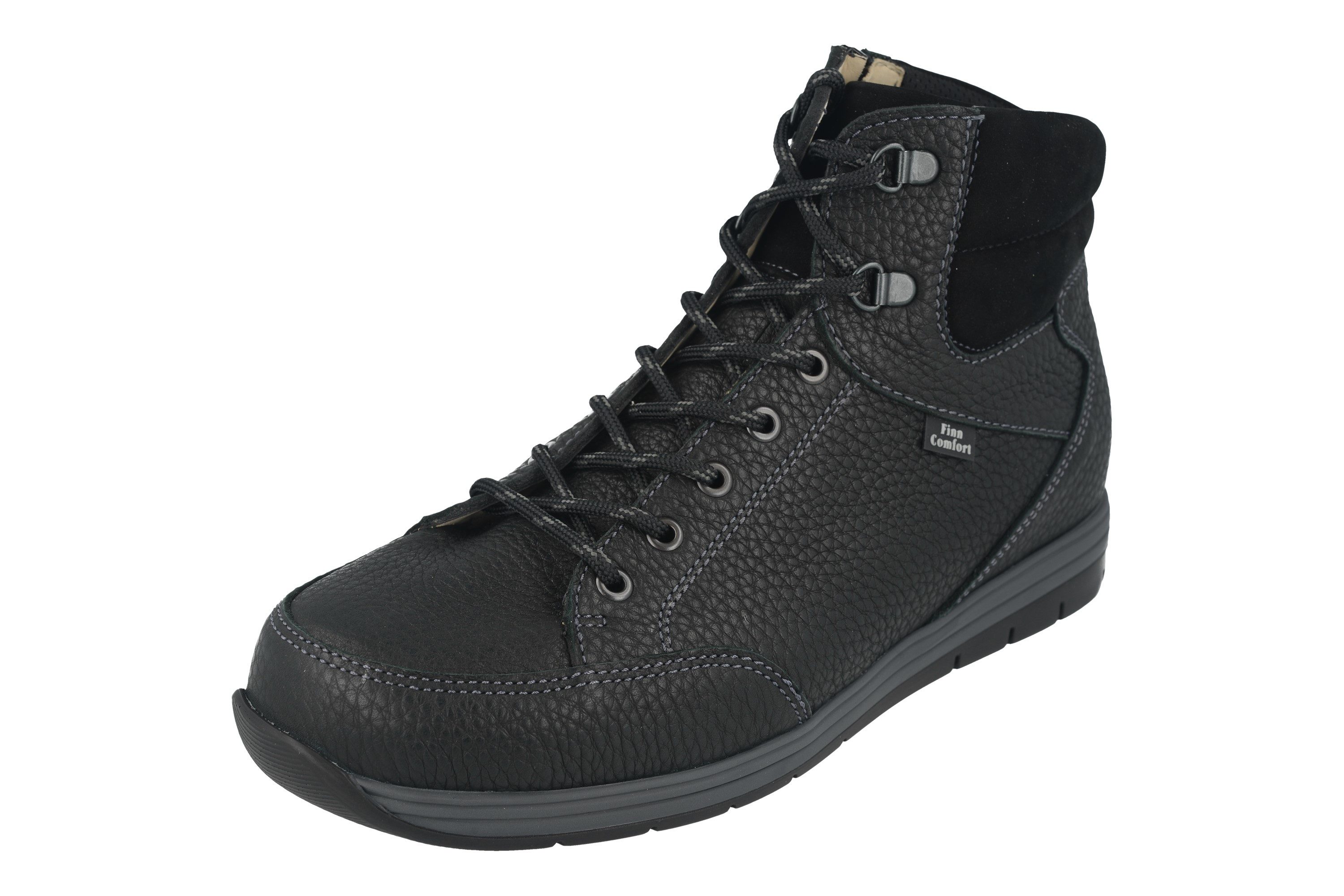 Finn Comfort FINN COMFORT Navarra Herren Stiefel schwarz genarbtes Glattleder - Winterstiefel Wechselfußbett