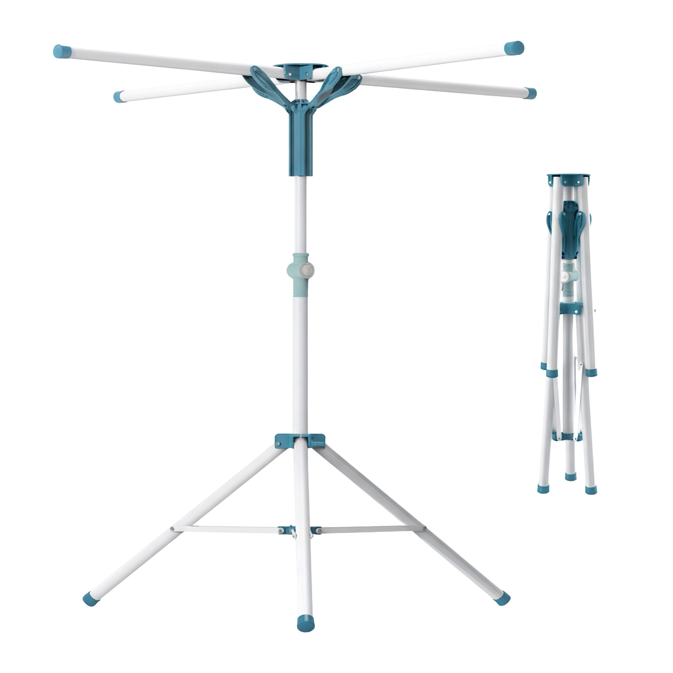 relaxdays Wäscheständer für Kleiderbügel, Weiß-Blau günstig online kaufen