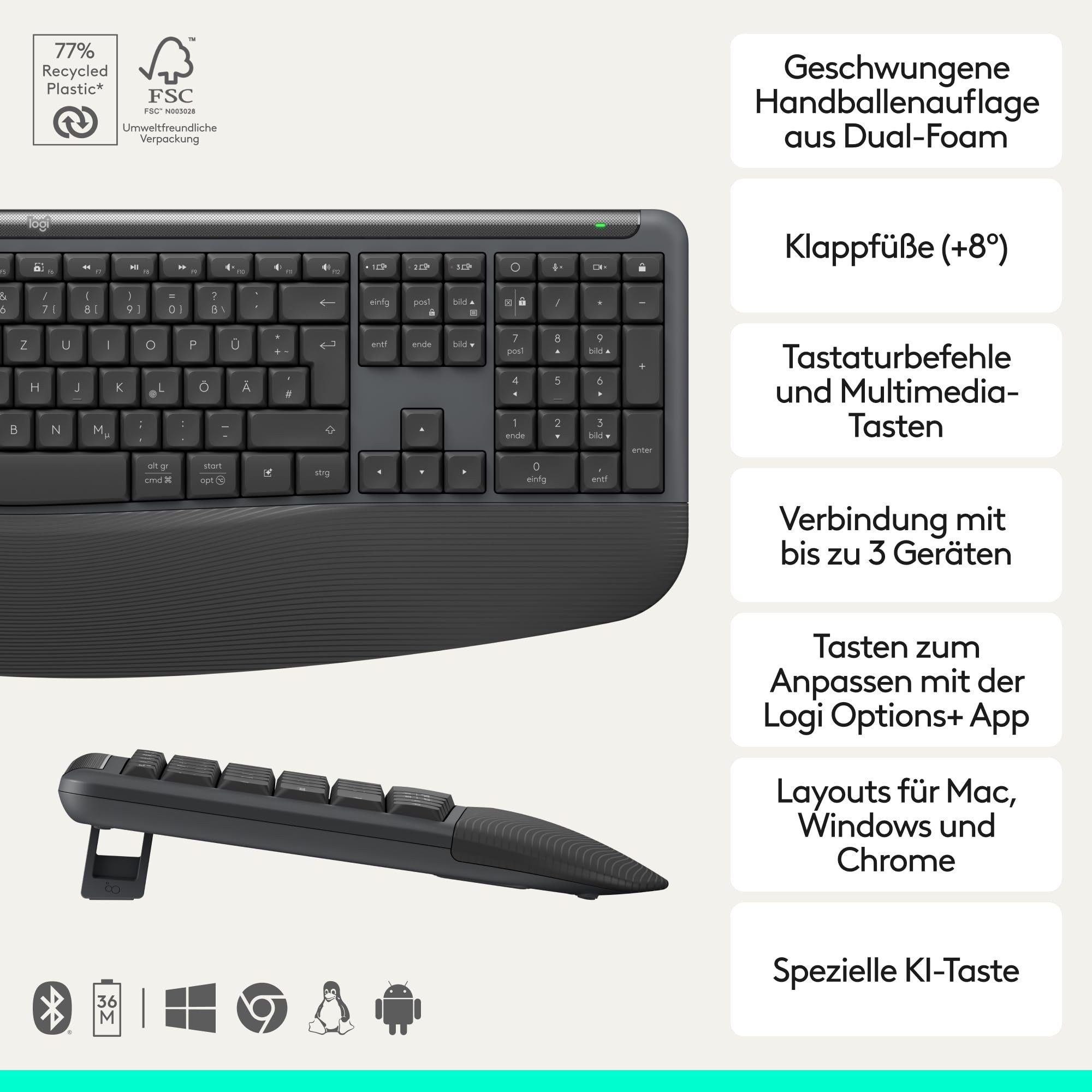 Logitech 920-014024 Tastatur (Logitech Hochleistungsgerät für effiziente Nutzung)