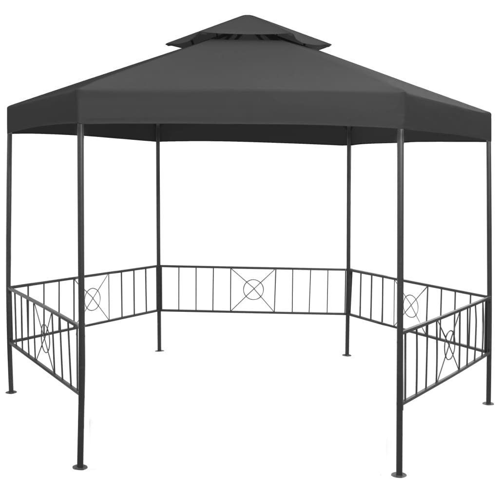 vidaXL Partyzelt Gartenpavillon 323x275x265 cm Anthrazit
